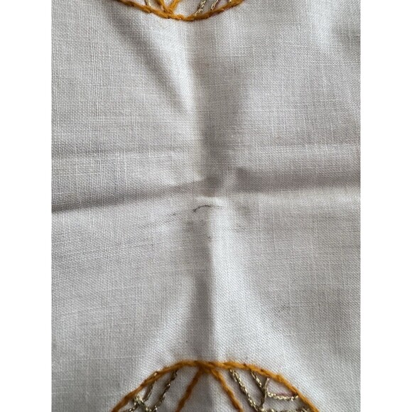 Vintage Handstitched Needlepoint Holiday Tea Towel Candle Tree Branch 33”x16.5” - Picture 9 of 10